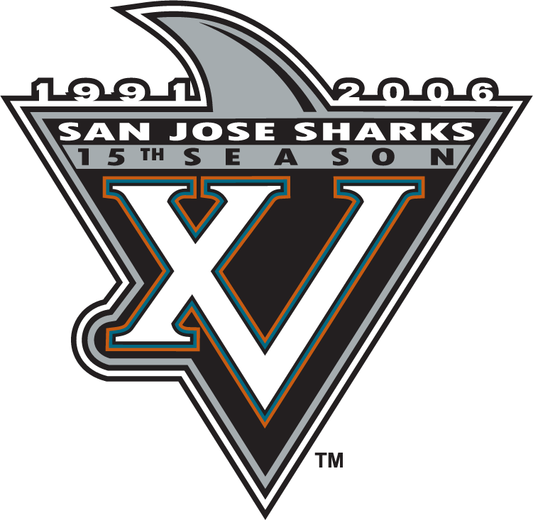 San Jose Sharks 2006 Anniversary Logo iron on transfers for fabric